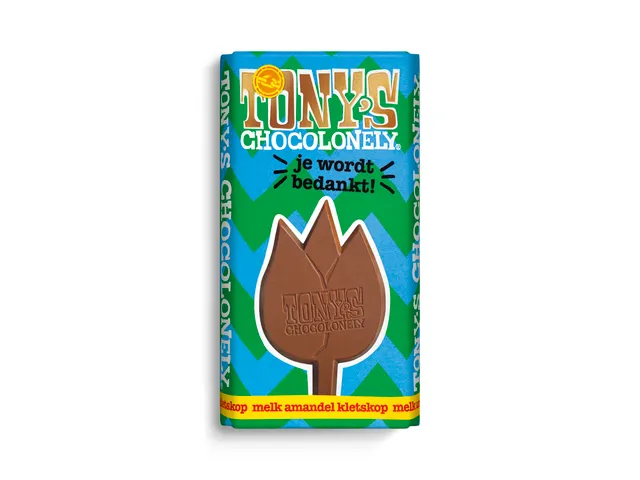 Chocolade Tony's Chocolonely "Je wordt bedankt" Melk karamel biscuit