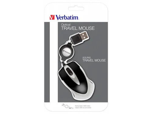 Verbatim Go Mini muis Ambidexter kabel optisch 1000DPI zwart