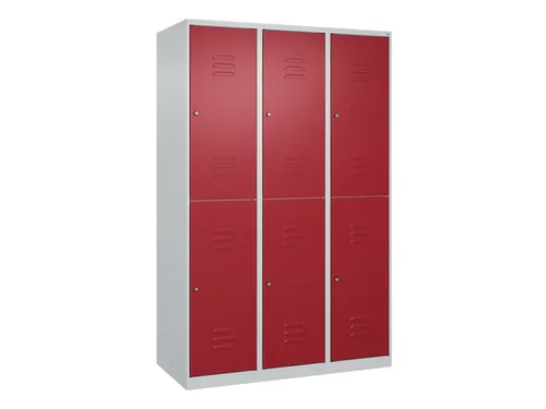 dubbeldekse locker,HxBxD 1850x1200x500mm,3x2vak.,vak B 400mm,cil.-slot
