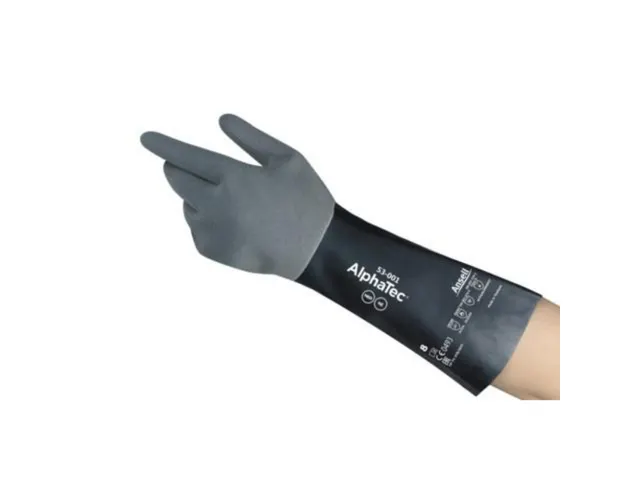 Ansell AlphaTec 53-001 chemische handschoenen, zwart, maat 9, 6 paar