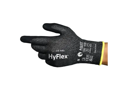 Ansell Hyflex 11-543 snijbestendige handschoenen, zwart, maat 10, per