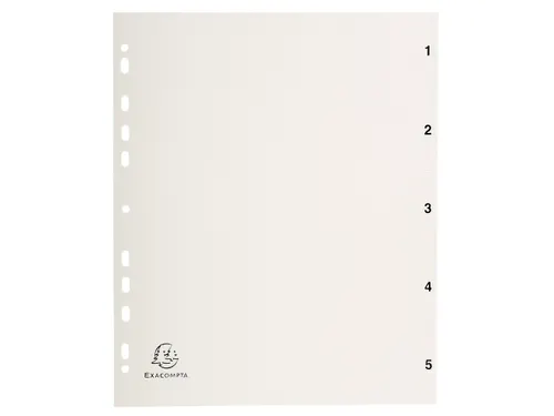 Bedrukte Tabbladen A4 Grijs PP 5-Delig 1-5 11-Gaats index