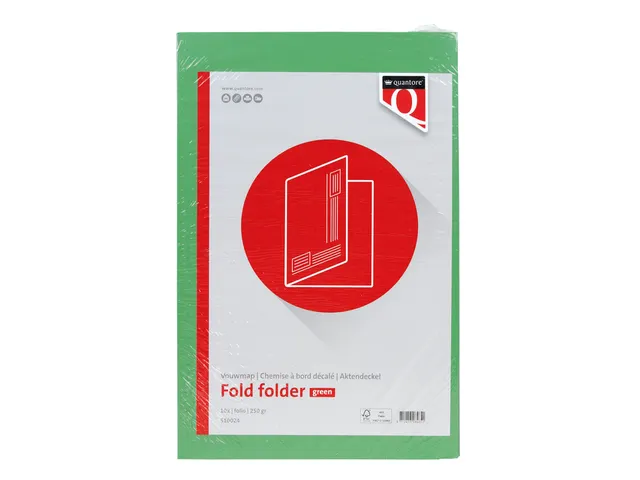 Vouwmap Quantore Folio ongelijke zijde 230gr groen