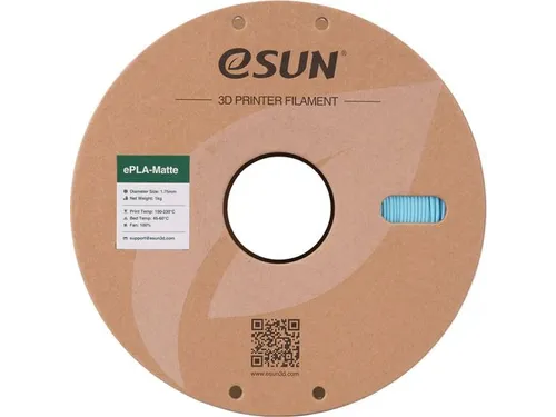 eSUN 3D printer Filament ePLA-Matte 1,75mm Licht Blauw 1kg