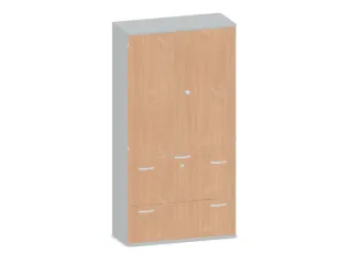Kantoorkast 1920x1000x430mm Decor Romp Lichtgrijs Decor Front Beuken - 1