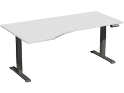 In hoogte verstelbaar bureau in vrije vorm,HxBxD 630-1280x1800x1000mm