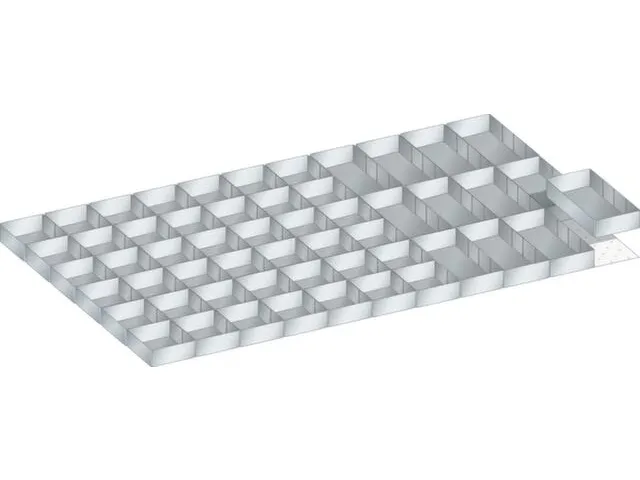 kit de bacs de rangement,54bacs,p. face avant H 50mm,larg. 1100mm