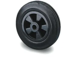 wiel,draagverm. 100kg,massief rubber-banden,ØxB 125x38mm,glijlager
