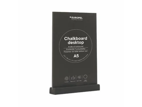 Europel Krijtbord Tafelmodel A5 Staand Zwart