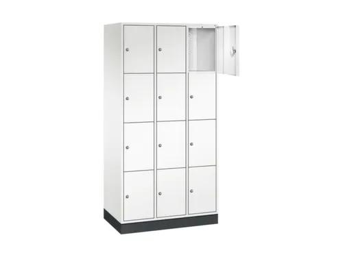 lockerkast,HxBxD 1950x920x500mm,3x4vakken,cil.-slot,sokkel