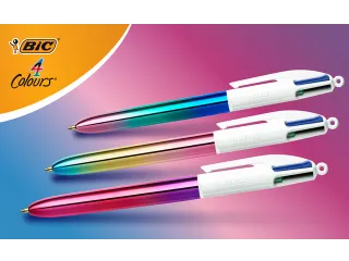 Balpen Bic 4kleuren gradient medium assorti - 6