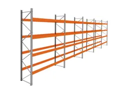 palletstelling,basis+4xaanbouw,HxBxD 4620x18600x1100mm,vakl. 3400kg