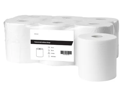 Poetsrol Midi Cellulose 2-laags Wit FSC