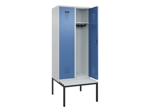 locker met bank,HxBxD 2120x800x815mm,2vak,vak B 400mm,cilinderslot
