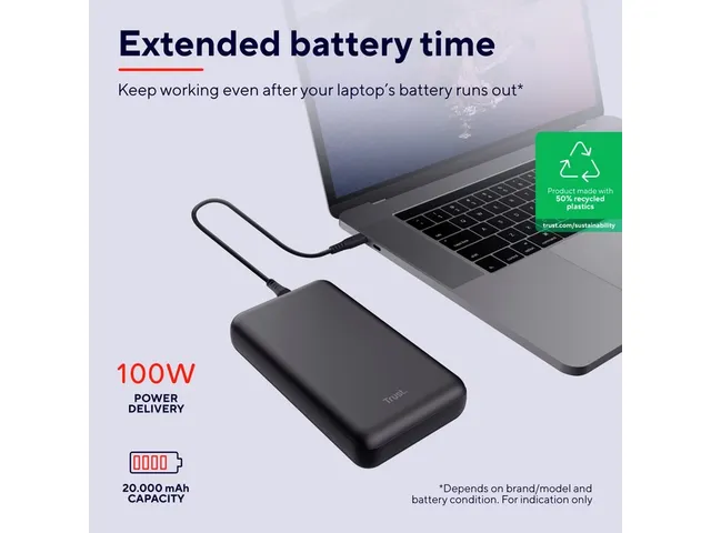 Powerbank Trust Laro laptop 100W