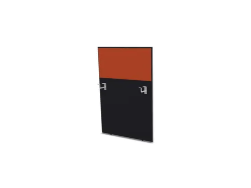 baliepaneel,v. bureau,aanbouw rechts,B 800mm,CC-zwart,BN3012-oranje