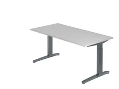 In hoogte verstelbaar bureau,HxBxD 680-850x1600x800mm,blad grijs