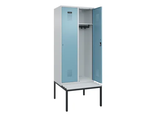 locker met bank,HxBxD 2120x800x815mm,2vak,vak B 400mm,cilinderslot
