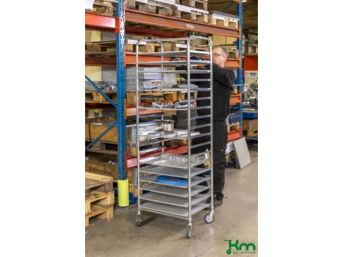 dienbladwagen,draagverm. 150kg,18etage(s),Dienbladschap,zilverkleurig