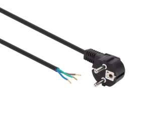 Voedingskabel Zwart CEE 7/7 90 + Uiteinden L=3m H05VV-F 3G0.75mm² - 3