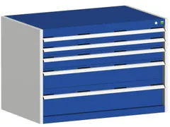 ladekast HxBxD 700x1050x750mm 5laden romp RAL7035 front RAL5010