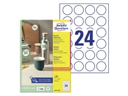 Etiket Avery L3415-10 rond 40mm wit 240stuks