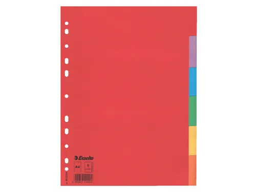 Tabbladen Esselte A4 11-gaats Karton 6-delig Blanco Tabs Kleur