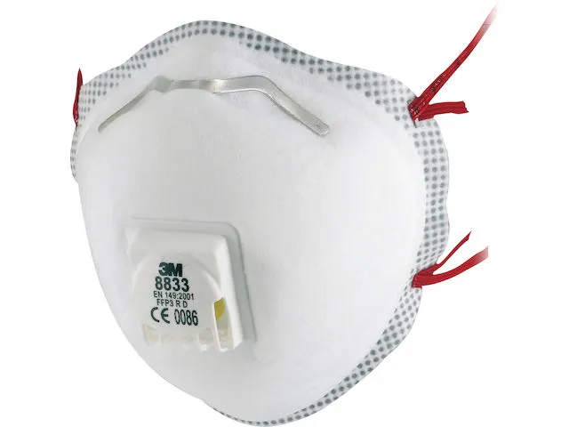 Stofmasker 8833 Ffp3 Uitademventiel Doos 10 Stuks