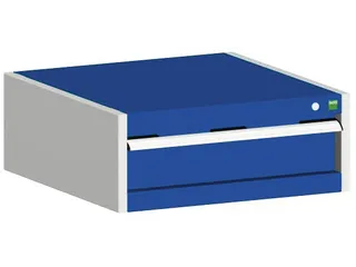ladekast HxBxD 250x650x525mm 1laden RAL7035 front RAL5010 - 2