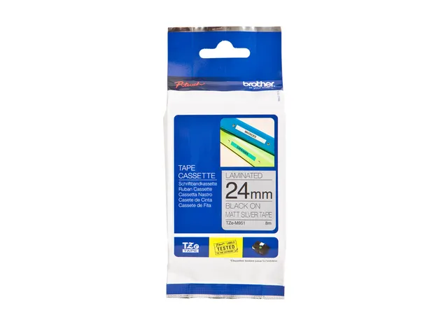 Ruban de lettrage Brother P-Touch TZe-M951 Metallic 24mm noir sur arge