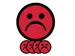 Magneet smiley 50mm emotie bedroefd rood 5 stuks