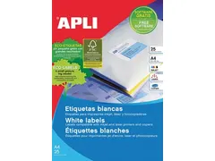 Apli Afneembare Witte Etiketten 25.4x10mm