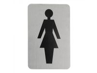Infobord toilet vrouw RVS 6x11cm