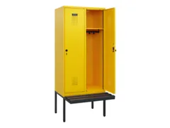 locker met bank,HxBxD 1950x800x815mm,2vak,vak B 400mm,draaigrendel