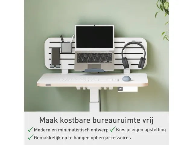 Leitz Ergo Bureau Ophangbord met laptophouder, 80x25 cm