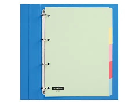 Tabbladen Quantore A4 4-gaats 5-delig assorti karton
