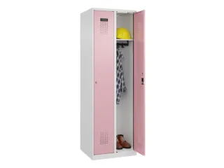 locker,HxBxD 1850x600x500mm,2vak,vak B 300mm,cil.-slot,staand op vloer - 1