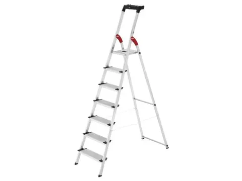 veiligheidsladder,eenzijdig,7 XXL treden,Stand H 1,5m,balk L 2,33m