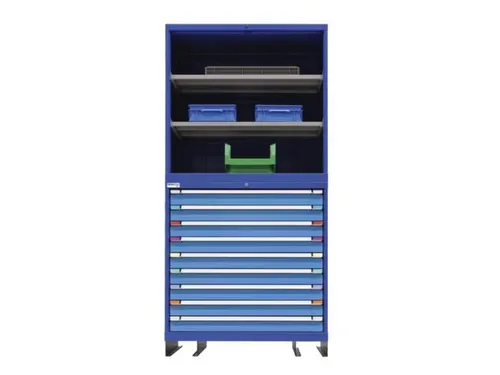 combikast,HxBxD 2100x1005x695mm,9lade(n),key lock,2xStalen bodem