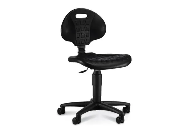 Werkplaatsstoel HxBxD 420-550mmx460mmx420mm PU-Schuim Wielen