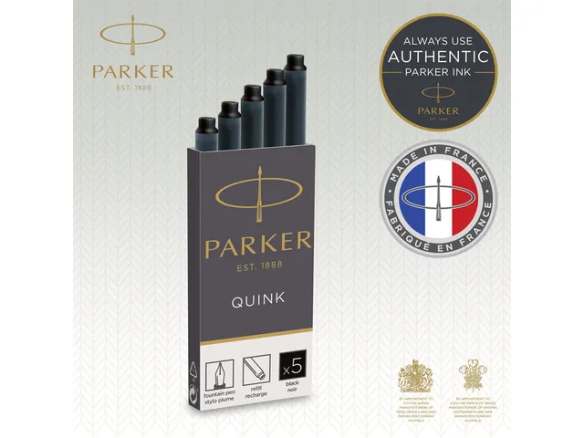 Inktpatroon Parker Quink zwart blister à 10 stuks