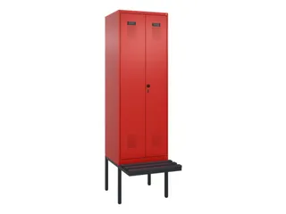 locker met bank,voor scheiding van kleding,HxBxD 2120x600x815mm,2vak - 2