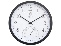 Buitenklok Nextime dia 30.5cm Marigold met temperatuur cijfers, zwarte