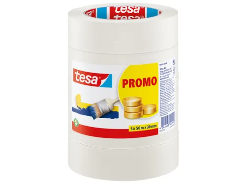 Afplaktape Tesa 55349 basic promo 30mmx50m 5rollen