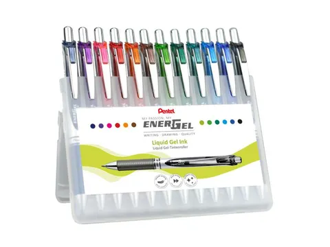 Gelschrijver Pentel BL77 Energel medium assorti 12 stuks