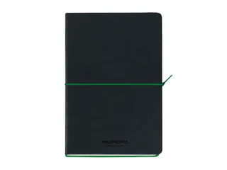 Notitieboek Aurora Tesoro A5 192blz lijn 80gr zwart groen - 1