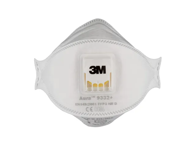 Stofmasker 3M Aura Comfort Cool Flow 9332 FFP3 met ventiel 10 stuks