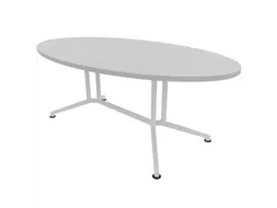 vergadertafel,HxBxD 740x2400x1100mm,ovaal,V-vormonderstel wit