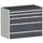 ladekast HxBxD 1000x1300x750mm 5laden romp RAL7035 front RAL7016