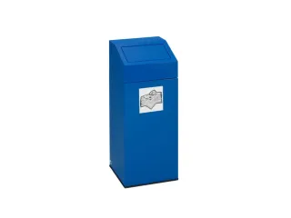 Afvalverzamelaar 45 liter HxBxD 790x320x320mm sticker papier Blauw - 1